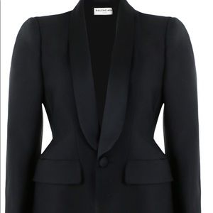 Balenciaga hourglass tuxedo blazer 38 black